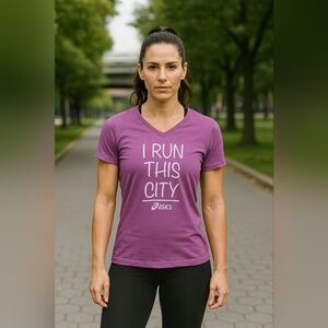 ASICS Short Sleeve Purple Athletic Top